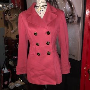 CUTE and COMFY! EUC Alfani double breasted Pea Coat w/patterned button detail